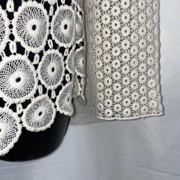 Tory Burch Janeen Crochet Long Sleeve Top Size XS - Picture 5 of 8